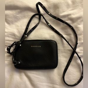 Bandolier pouch with rhinestone strap - black. Like new.